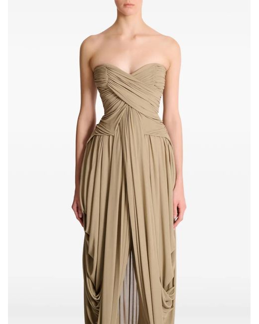 Balmain Strapless Jumpsuit in het Natural