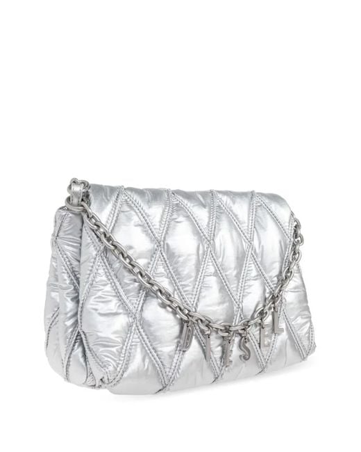 DIESEL White Charm-D Shoulder Bag M