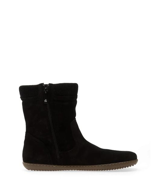 Groundies Black Iceland Ribbed-Detail Suede Boots