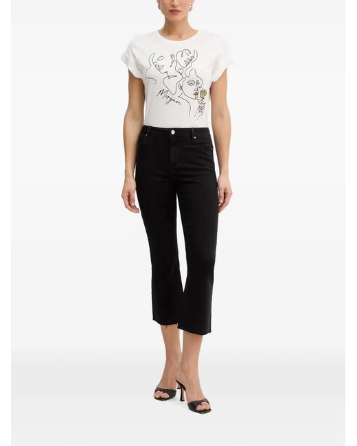 Morgan Black Cropped Flared Jeans