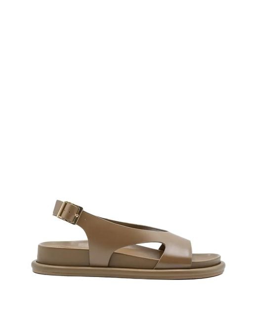 Palomitas By Paloma Barcelo' Brown Calista Leather Flat Sandals