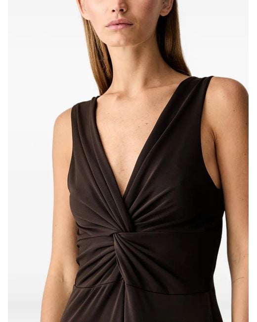 ViCOLO Black Twist-Detail Side-Slit Dress