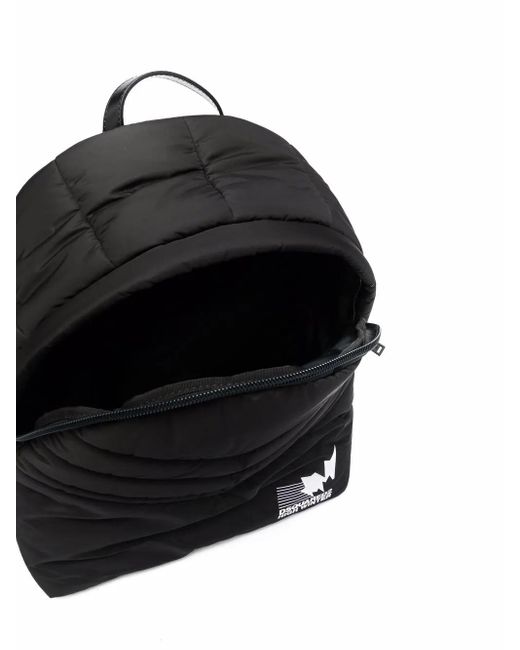 メンズ DSquared² ディースクエアード パデッド ロゴ バックパック Black