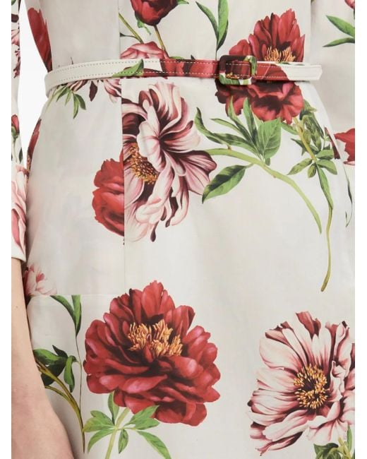 Oscar de la Renta クロップドスリーブ マキシドレス White