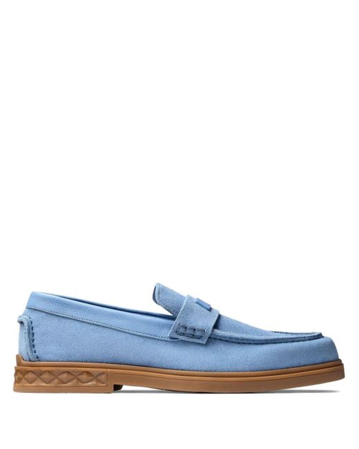 Jimmy Choo Blue Josh Driver Suede Loafers for men