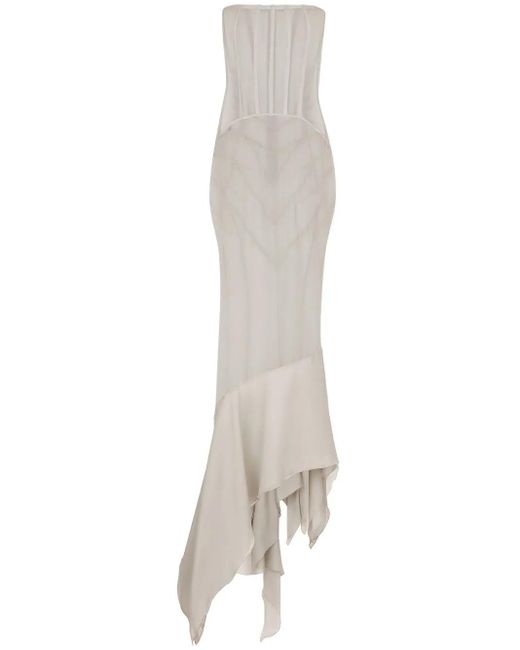 Dolce & Gabbana White Kim Dolce&Gabbana Silk Semi-Sheer Maxi Dress
