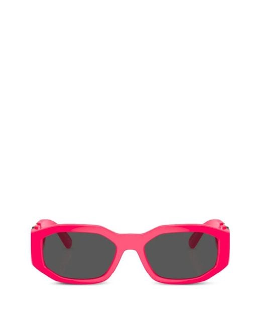 Versace Pink Biggie Geometric-Frame Sunglasses