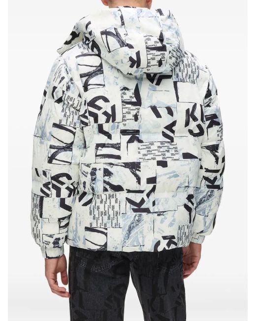 Karl Lagerfeld Gefütterte Jacke mit Print in Gray für Herren