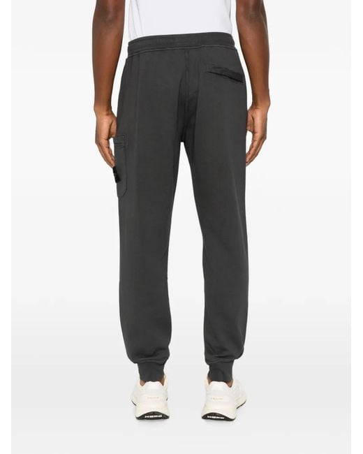 Stone Island Gray Logo-Patch Track Pants for men