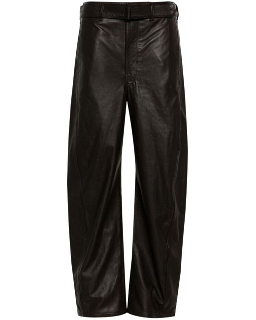 Pantalones anchos de talle alto Lemaire de color Black
