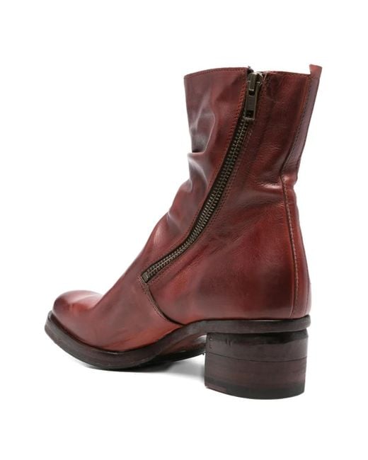 shotof Brown 50Mm Zipped Block-Heel Ankle Boots