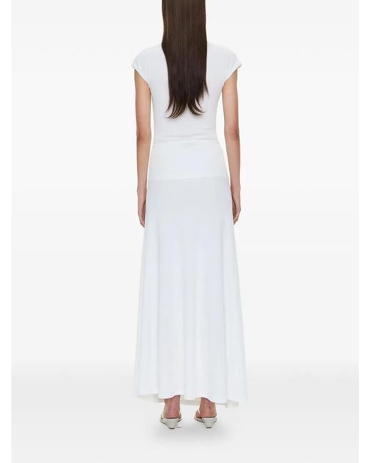 Christopher Esber White Hiero Crystal Capped-Design Cut-Out T-Shirt