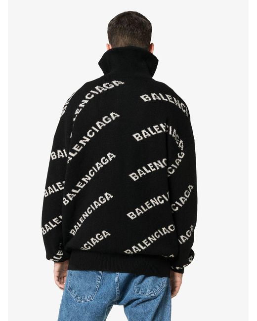 Balenciaga Wolle Pullover mit Logo-Print in Schwarz für Herren | Lyst AT