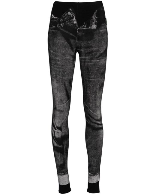 Jean Paul Gaultier Black Trompe-l'oeil Skinny-cut leggings