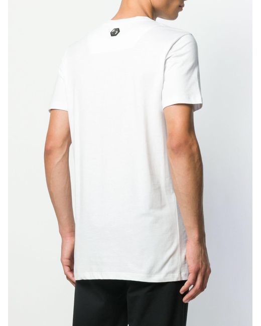 Philipp Plein Baumwolle T-Shirt mit Strass-Totenkopf in Weiß für Herren -  Lyst