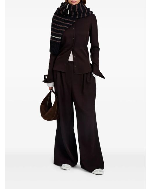 Proenza Schouler Brown Elastic-Waist Wide-Leg Trousers