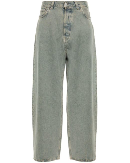 Acne Gray Mid-rise Wide-leg Jeans