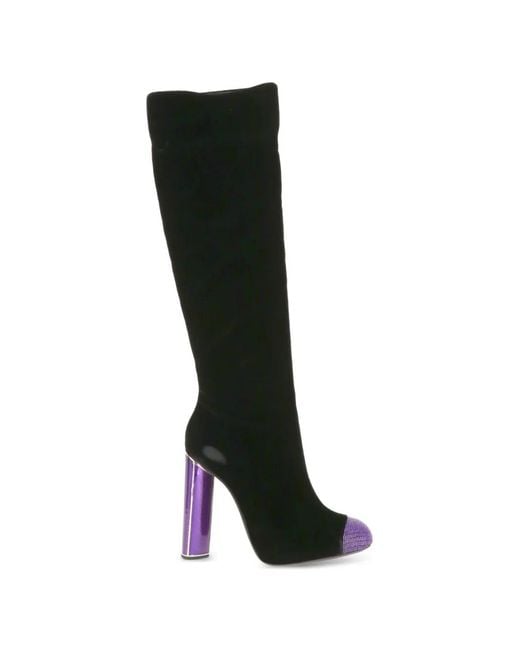 Tom Ford Black Beaded-Toe Block-Heel Boots