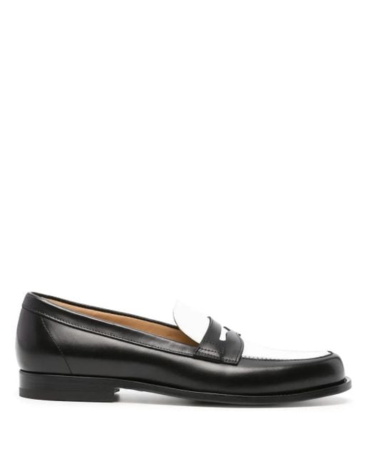 Scarosso Black Two-Tone Leather Loafers for men