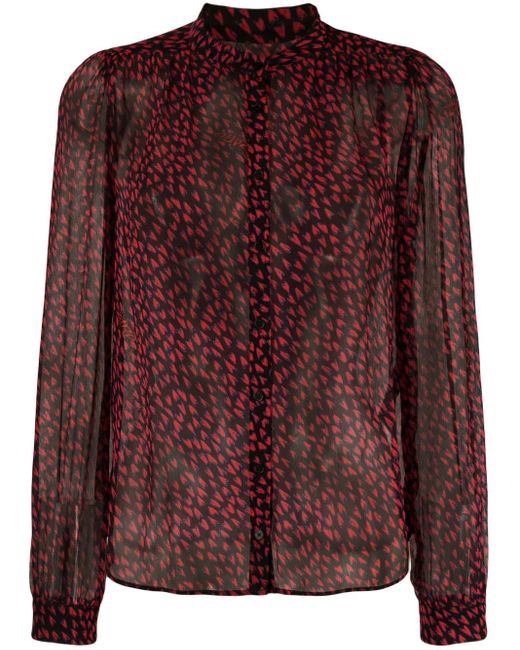 Zadig & Voltaire Purple Tino Crush Semi-Sheer Shirt