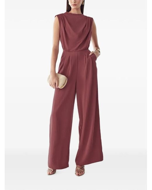 BWLDR Red Bailey Pleated Jumpsuit