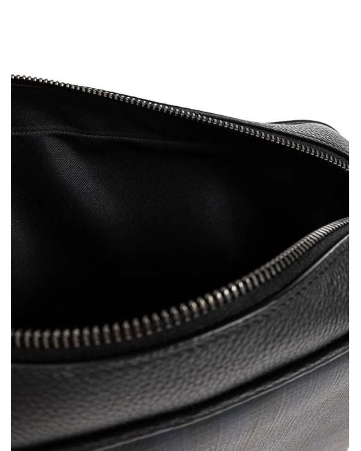 Borsa Messenger City Check di Burberry in Black da Uomo