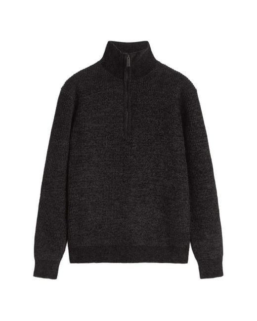 LES HÉRITIERS Black Daró Half-Zip Sweater for men