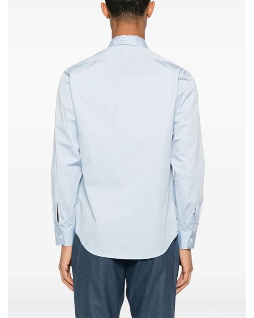 Fursac Blue Cotton Shirt for men
