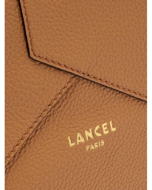 Lancel Brown Envelope Zip Tote Bag