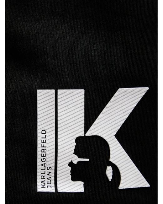 Karl Lagerfeld Black Drawstring-Waist Shorts