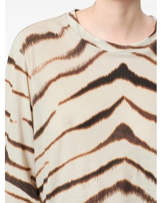 Isabel Marant White Zakane Zebra-Print Jersey T-Shirt