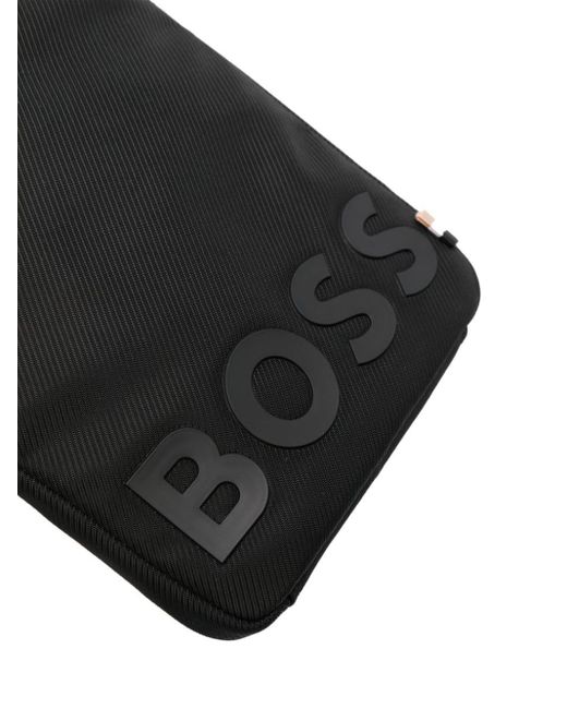 Boss Black Rubberised-logo Messenger Bag for men