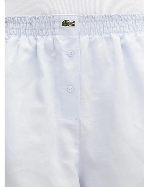 Lacoste White Logo-Patch Elasticated Shorts