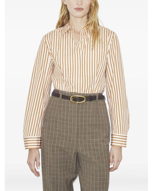 Tory Burch Natural Striped Cotton Shirt