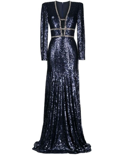 Jenny Packham Blue Sequinned Celestia Gown