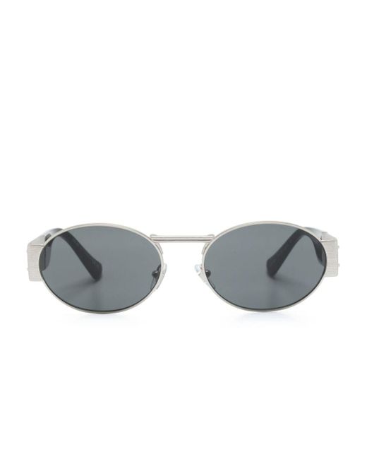 Versace Gray Oval-frame Sunglasses