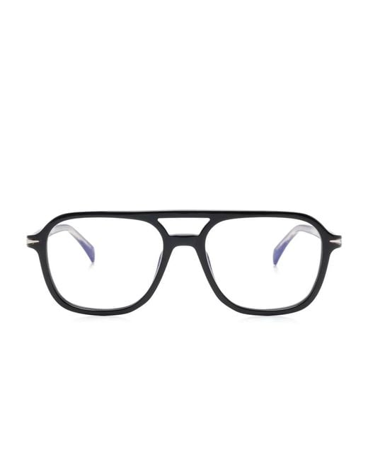 David Beckham Black Pilot-Frame Glasses for men