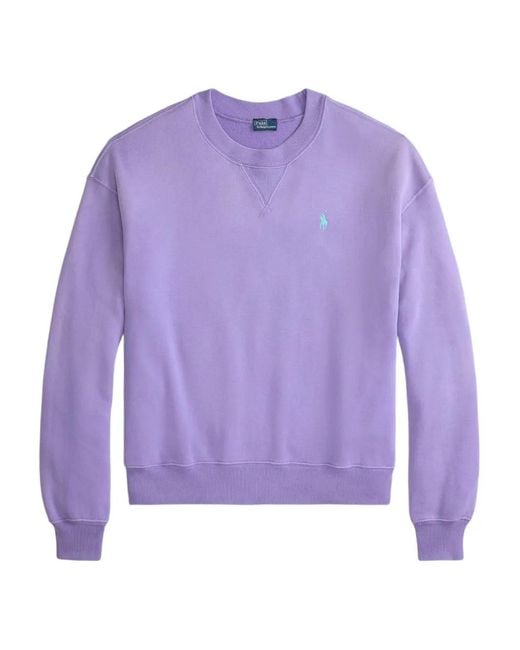 Polo Ralph Lauren Purple Long-Sleeve Crew-Neck Sweatshirt