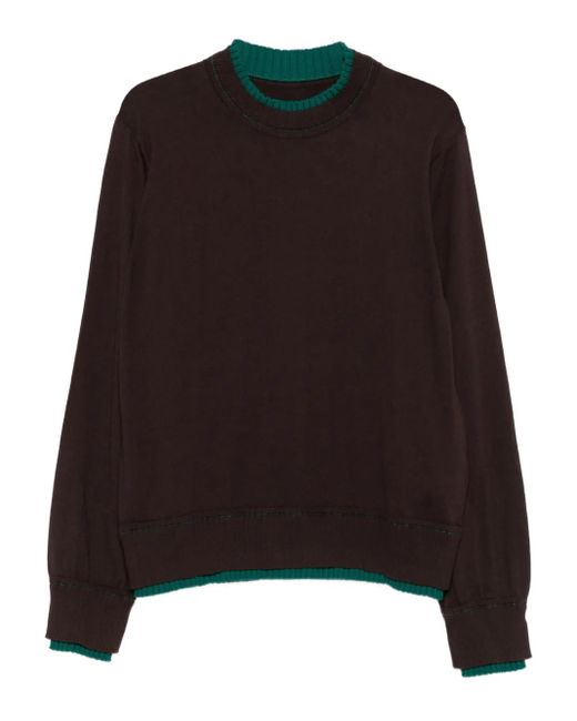 メンズ Sacai コントラストトリム セーター Black