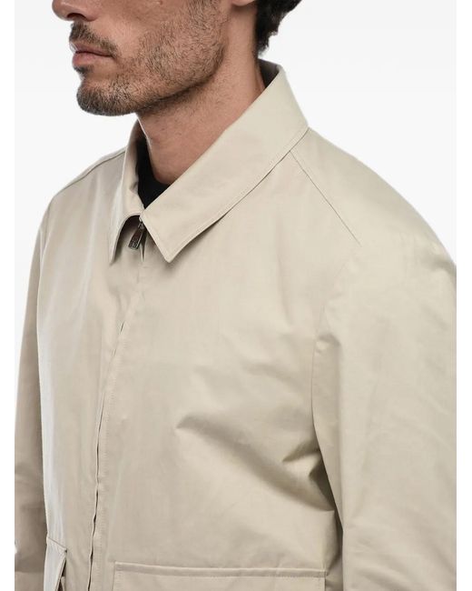 Corneliani Natural Zip-Up Flap-Pocket Shirt Jacket for men