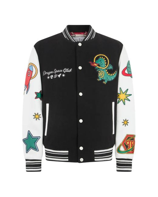 Philipp Plein Black College Bomber Plein Space for men