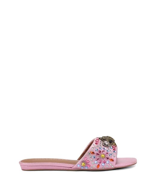 Kurt Geiger Pink Kensington Flat Sandals