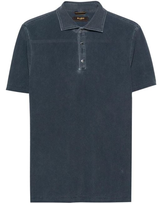 Moorer Blue Piqué Polo Shirt for men