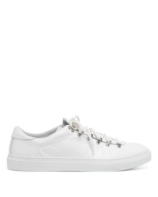 Diemme White Round-Toe Low-Top Sneakers for men