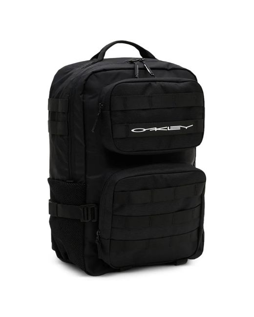 Oakley Black Logo-Print Organizing Backpack for men