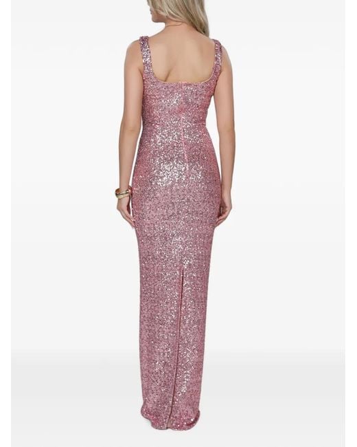 ROSERRY Pink Sequin-Embellished Scoop-Neck Dress