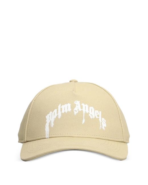 Palm Angels Natural Logo-Print Baseball Cap
