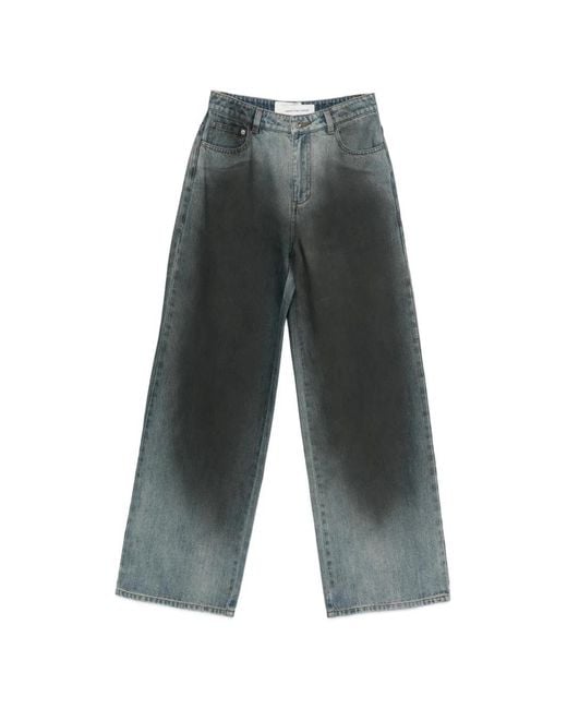 Feng Chen Wang Gray Faded-Effect Denim Jeans for men
