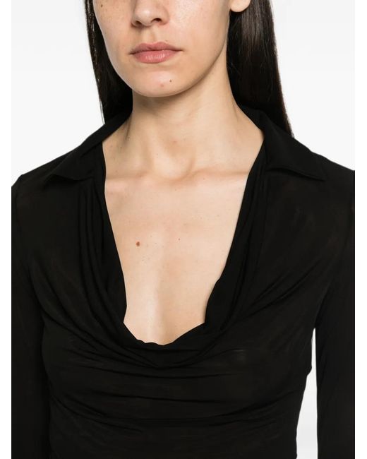 Patrizia Pepe Black Long-Sleeve Top