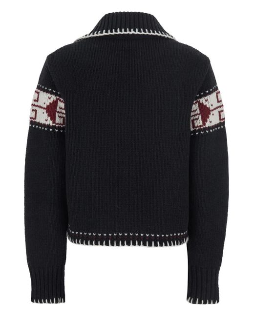 Seafarer Black Fairisle Button-Down Cardigan